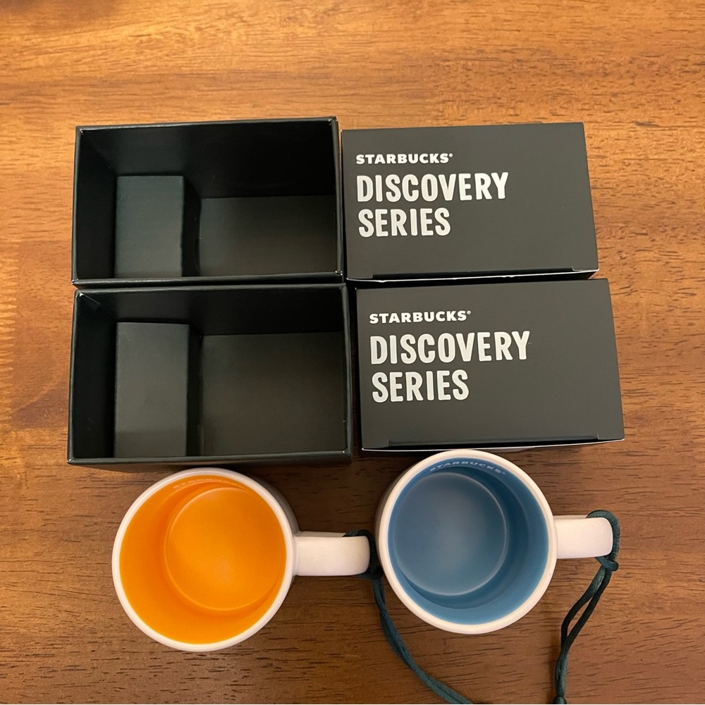 2 Starbucks Discovery Series New York 2oz Mugs orange & yellow NWT - Picture 3 of 4